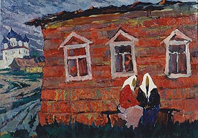 Маргарита Сюрина. Красный дом. Каргополь, 1989 год