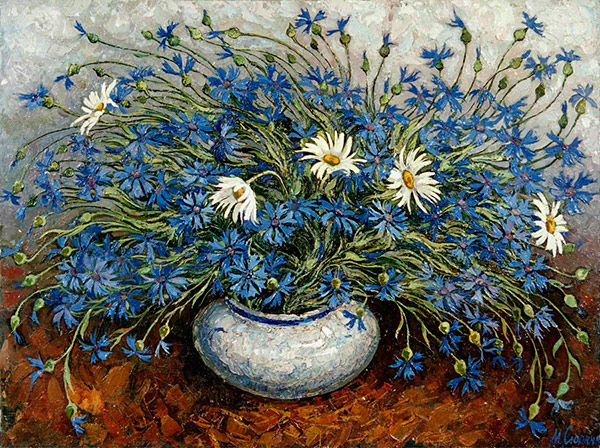 Margarita Siourina. Bunch of Cornflowers, 1994